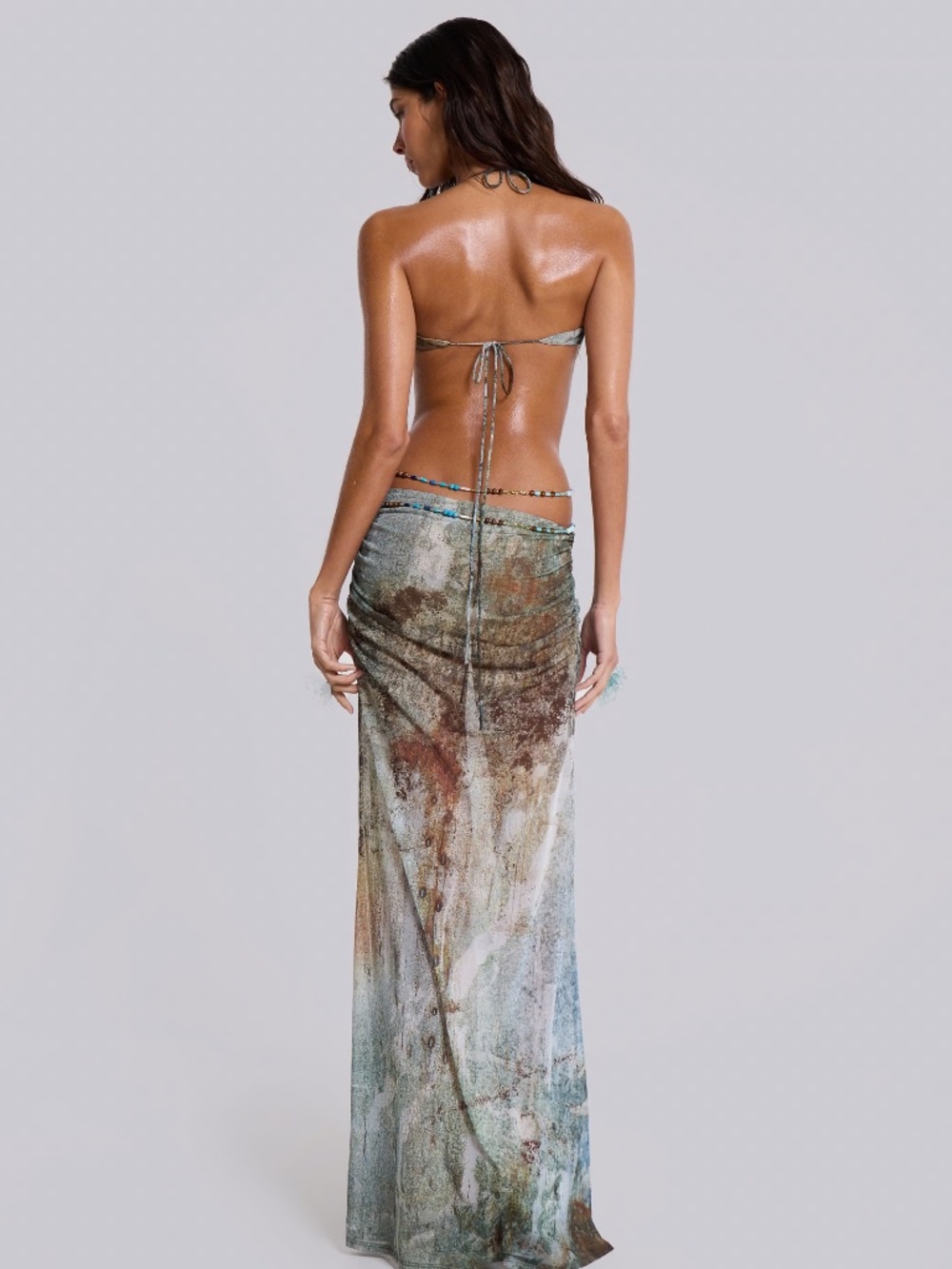 Jaded London Vida Maxi Dress in Marine - Picture 2 of 3